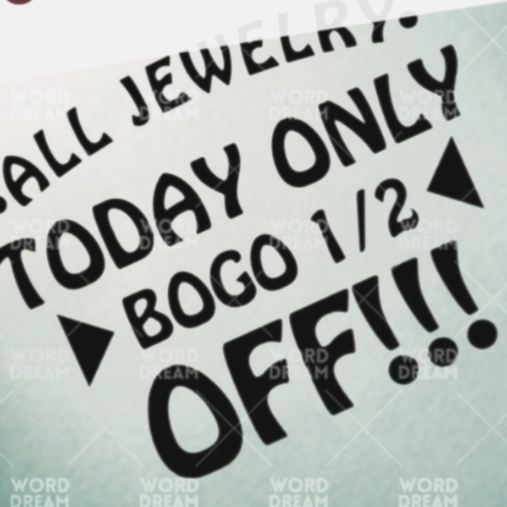 All jewlery items outside of engagement ring from Shane co, buy one get half off